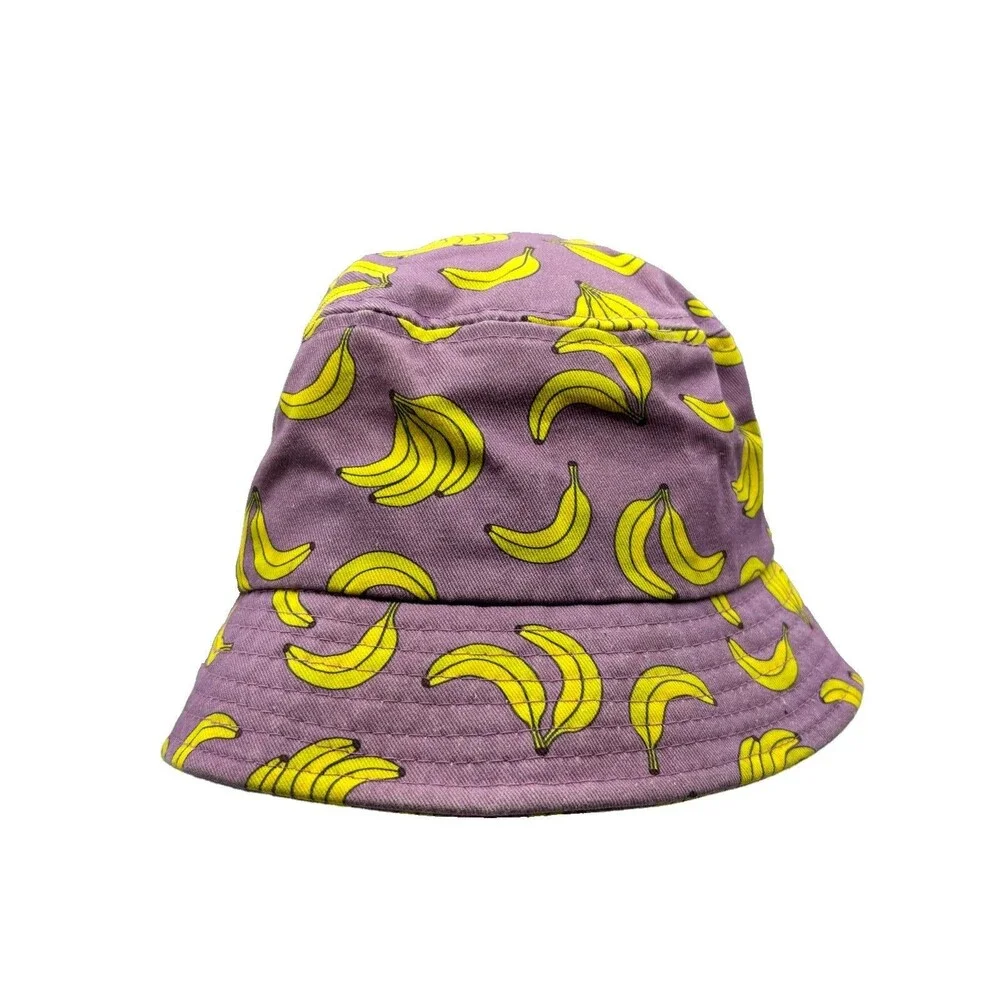 Empyre Purple Banana All Over Print Bucket Hat 100% Cotton Skate Streetwear